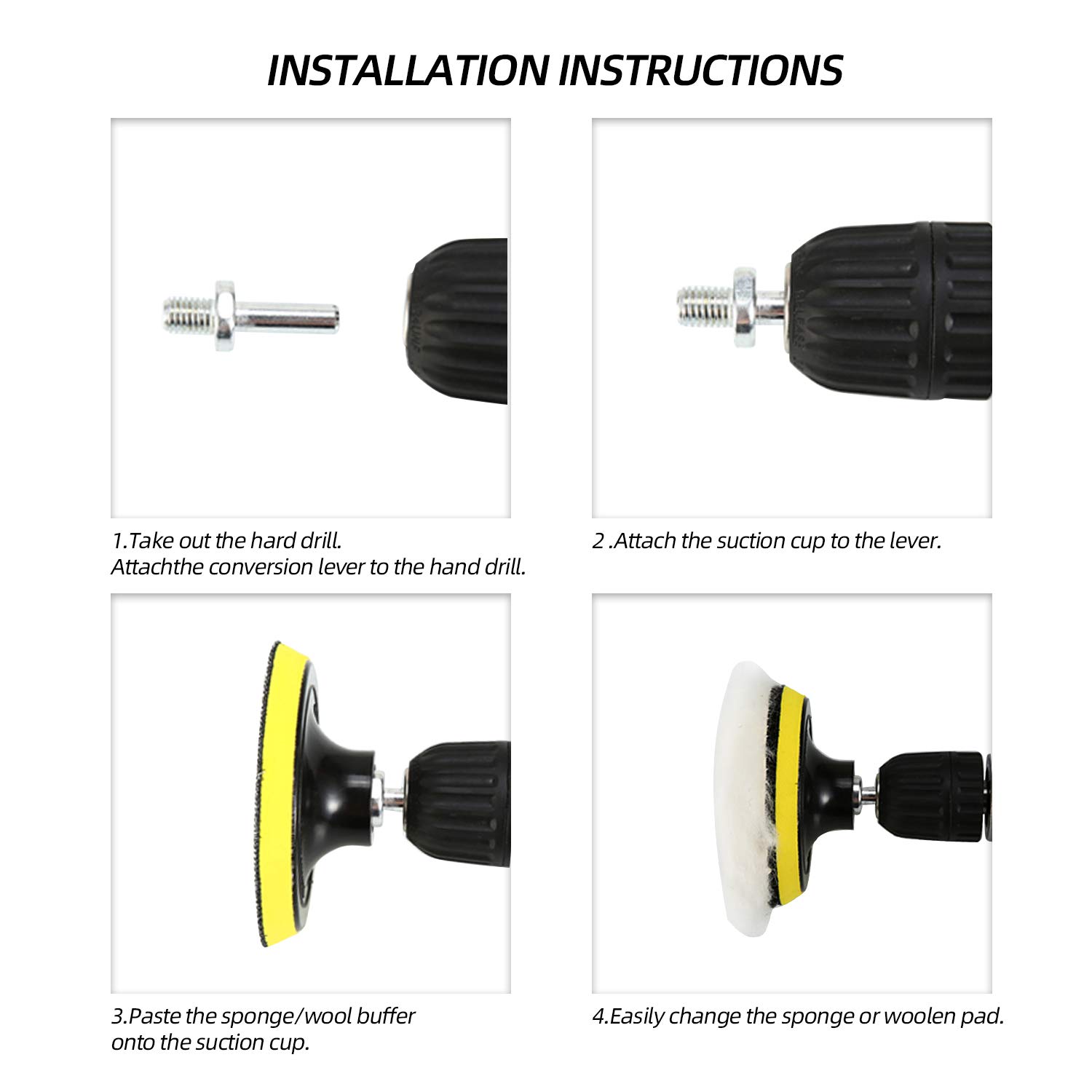 UEESHOP 5 Đánh Bóng 3Inch Bộ Dụng Cụ Đánh Bóng Ô Tô Bọt Biển Đĩa Len Bánh Xe Tự Động Sơn Chăm Sóc Máy Đánh Bóng Miếng Lót xe Ô Tô Tiện Ích Dụng Cụ