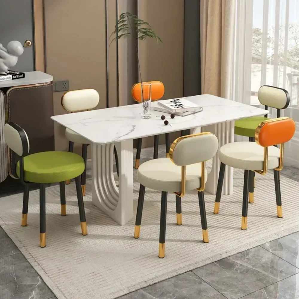 Moderno e minimalista saco macio encosto mesa de jantar e cadeira luz luxo casa respirável cadeira durável quarto penteadeira