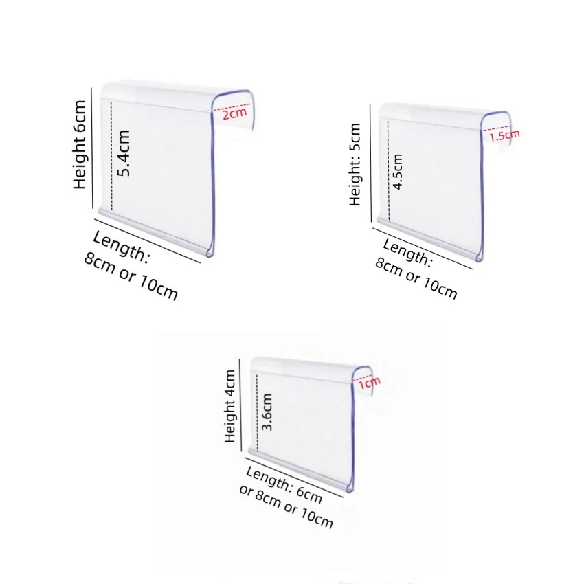 100pcs Plastic Label Hang Display Holder Price Tag Card Listing Data Strip Supermarket Warehouse Board Shelf