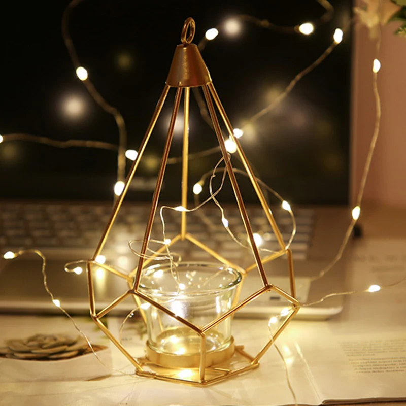 ไฟนางฟ้าทองแดงลวดไฟ LED String คริสต์มาส Garland ในร่มห้องนอนหน้าแรกงานแต่งงานตกแต่งปีใหม่ USB แบตเตอรี่ขับเคลื่อน