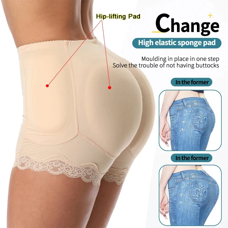 Body Shaper Ondergoed Met Heupen Pads Filler Sexy Butt Lifter Enhancer Controle Slipje Buik Glad Shapewear Nep Bil Plus