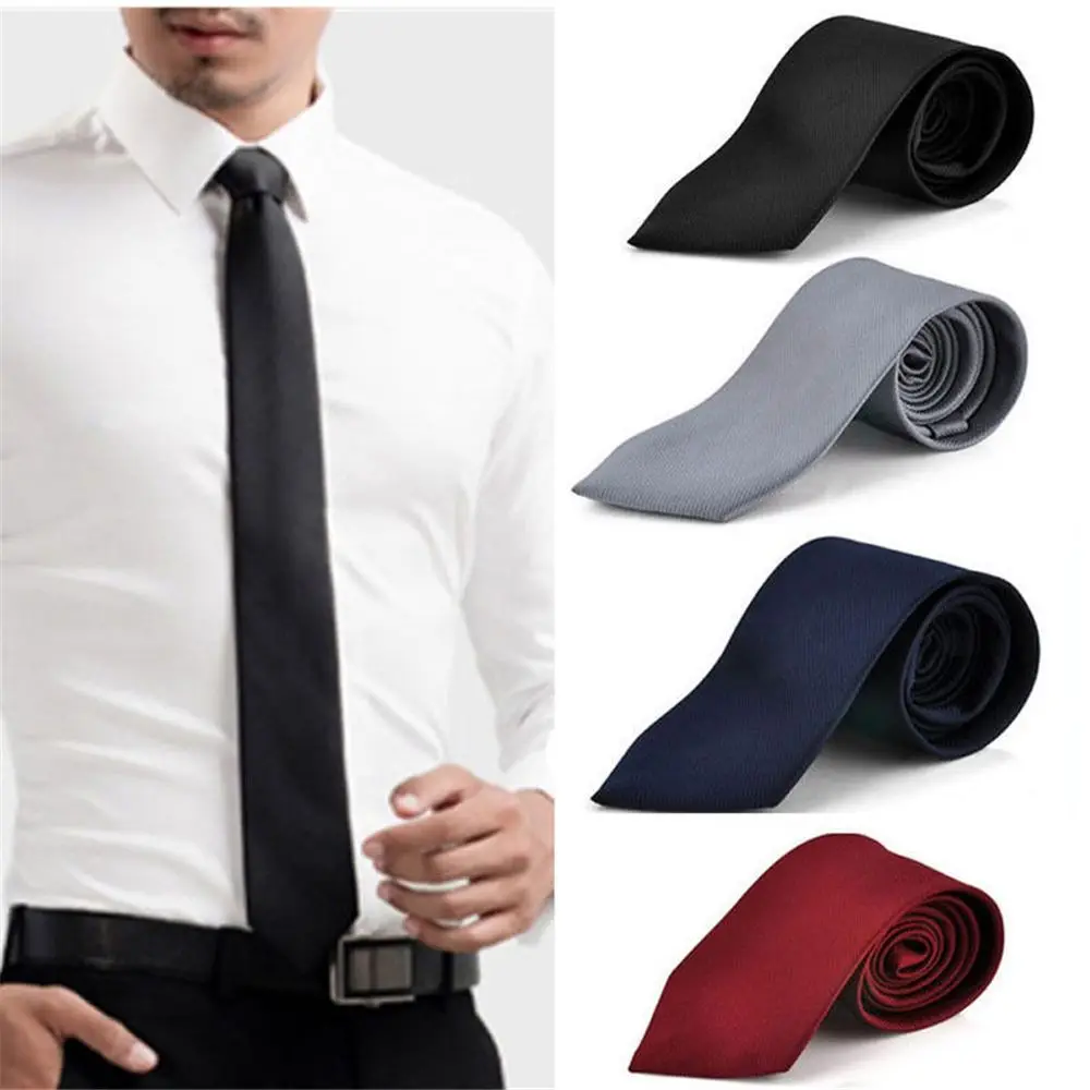 Moda Casual Slim Plain Mens Solid Skinny Neck Party boda Corbata Corbata de seda