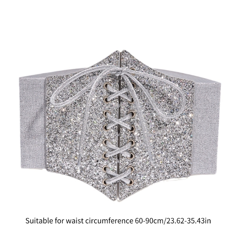 레이스 업 신치 벨트 코르셋 여성의 섹시한 Underbust Bustier 반짝이 허리 벨트