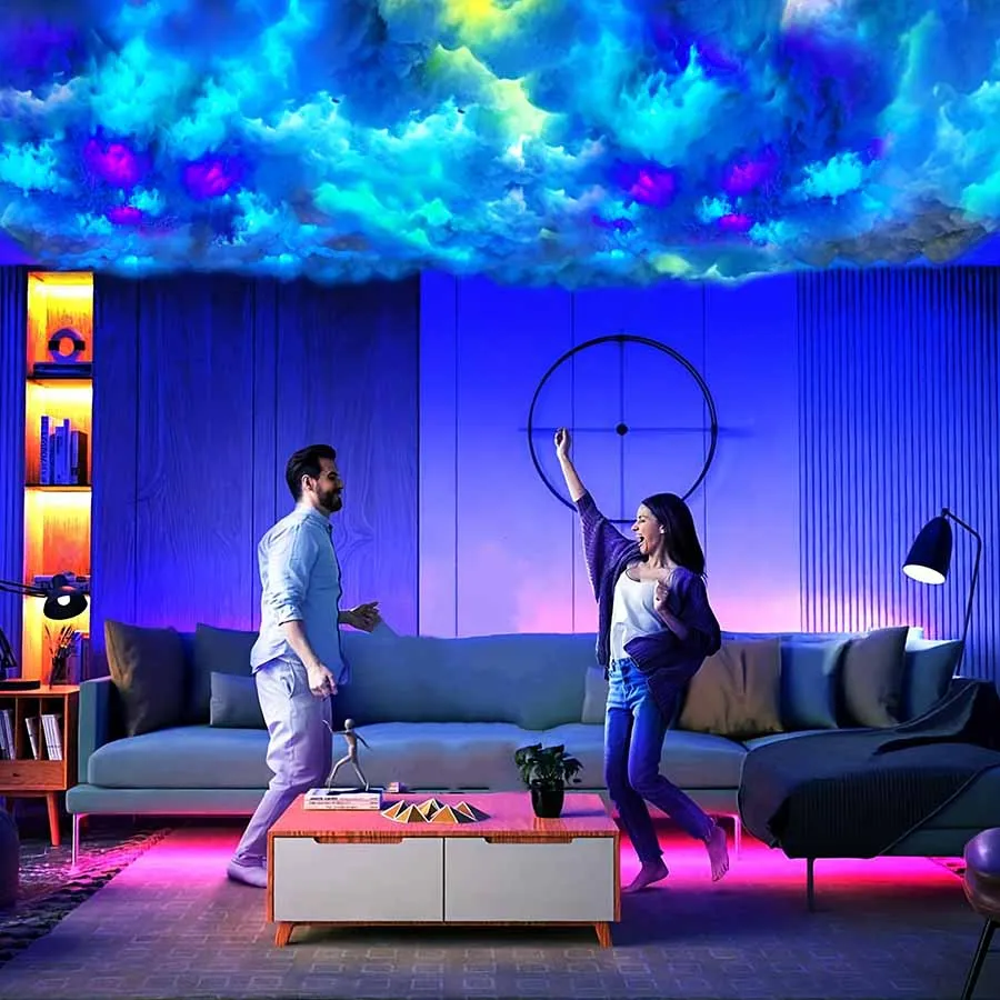 Bande lumineuse LED 3D en forme de nuage, 9.8 pieds, prise USB, télécommande, intensité variable, atmosphère colorée, décoration de chambre à coucher, veilleuse