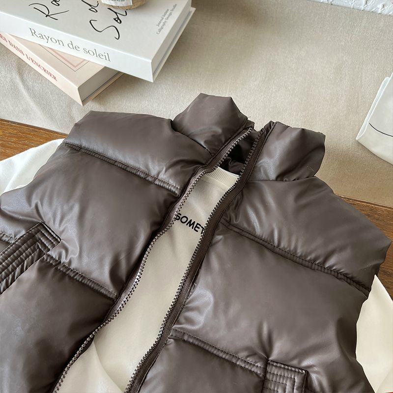 Chaleco de algodón de plumón para niños y niñas, camiseta sin mangas para exteriores, abrigo grueso para adolescentes, otoño e invierno, nuevo
