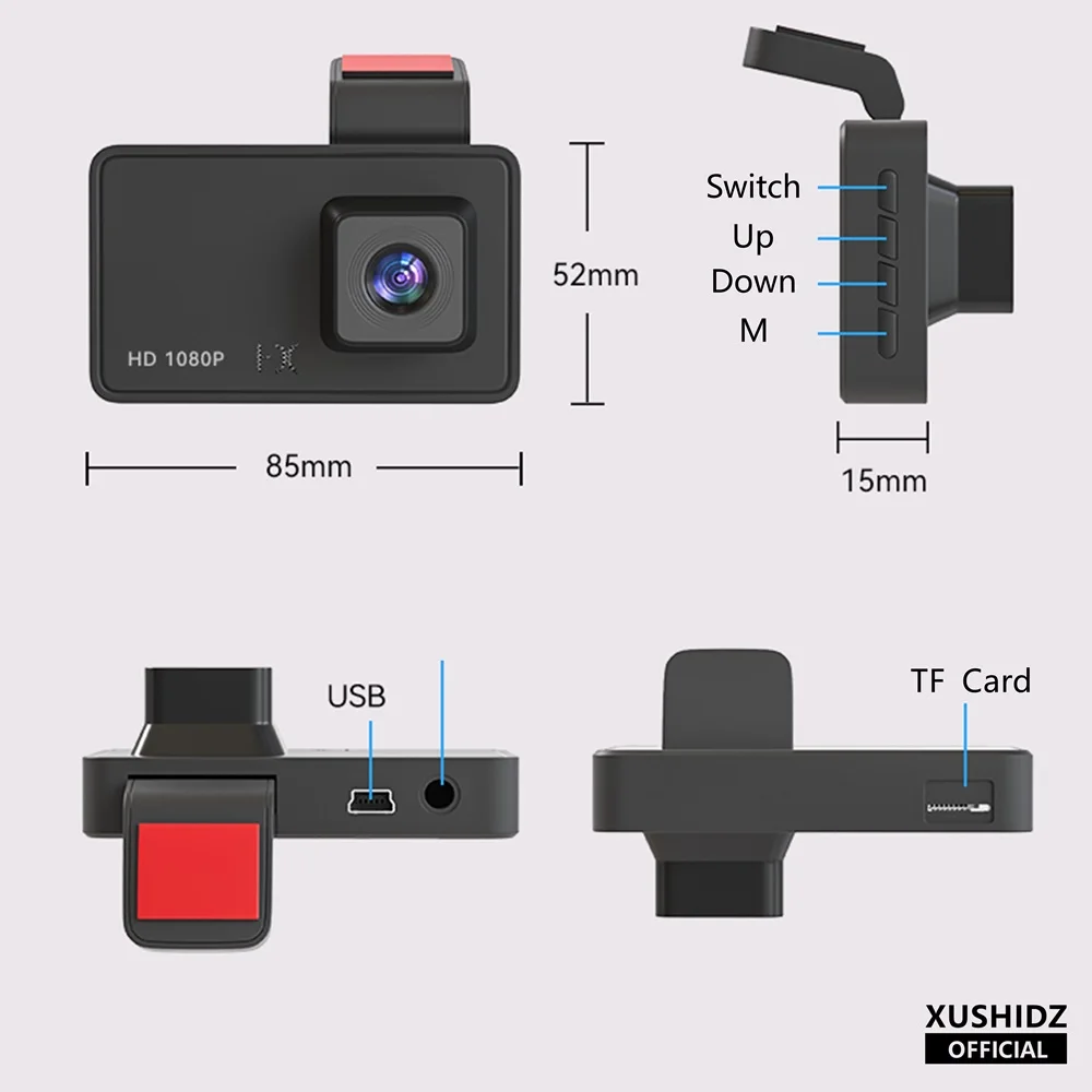 XUSHIDZ Q10 1080P nueva cámara de salpicadero visión nocturna coche DVR grabadora de vehículo cámara de coche sensor G HDR DVR grabación en bucle Dashcam