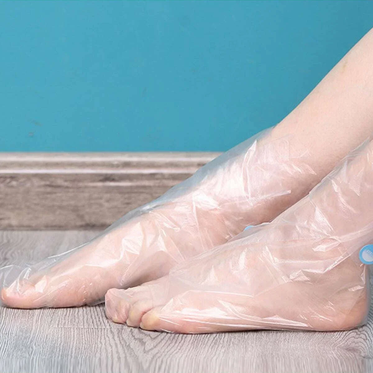 100 peças, capa descartável para máscara de pés, máscara transparente para pés, capa impermeável para máscara de pés