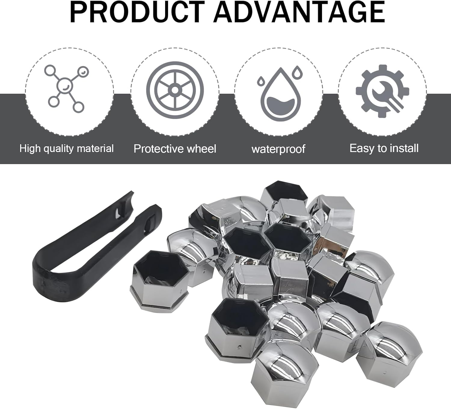 17/19/21mm 20 piezas tapas de tuercas de rueda de coche cubiertas de protección tapas antioxidantes cubierta de tornillo de cubo automático perno de tuerca de neumático de coche decoración Exterior