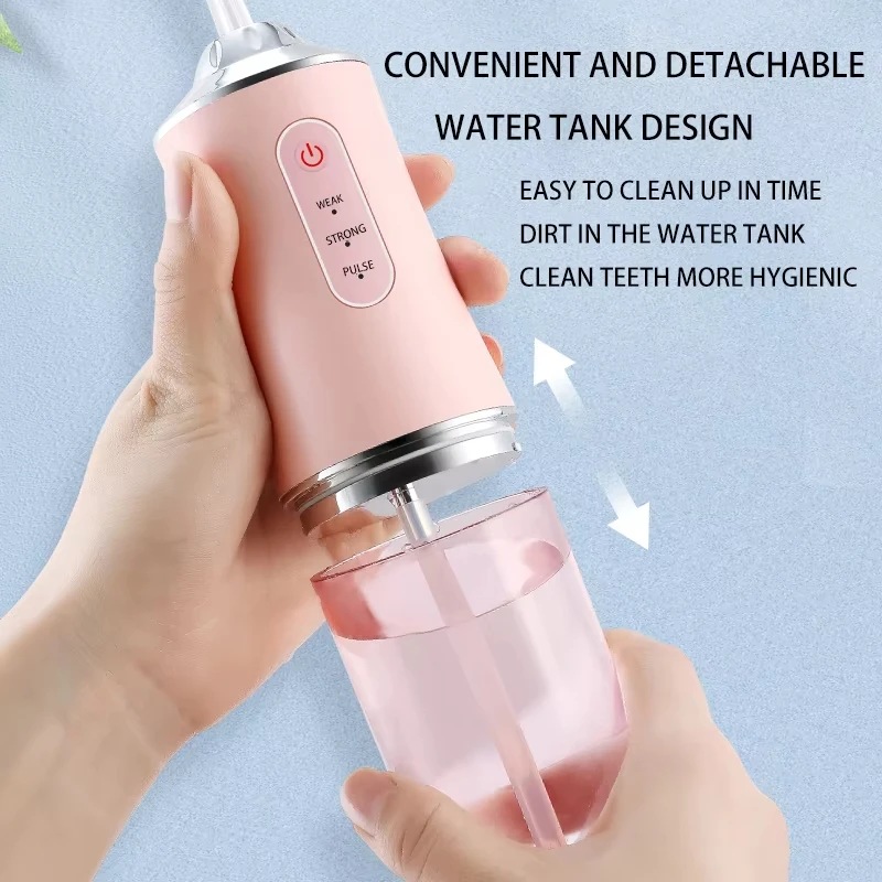 Irrigator ปาก 220ML USB ชาร์จทันตกรรม flosser ทันตกรรมแบบพกพากันน้ํากันน้ํา irrigator ทําความสะอาดฟัน
