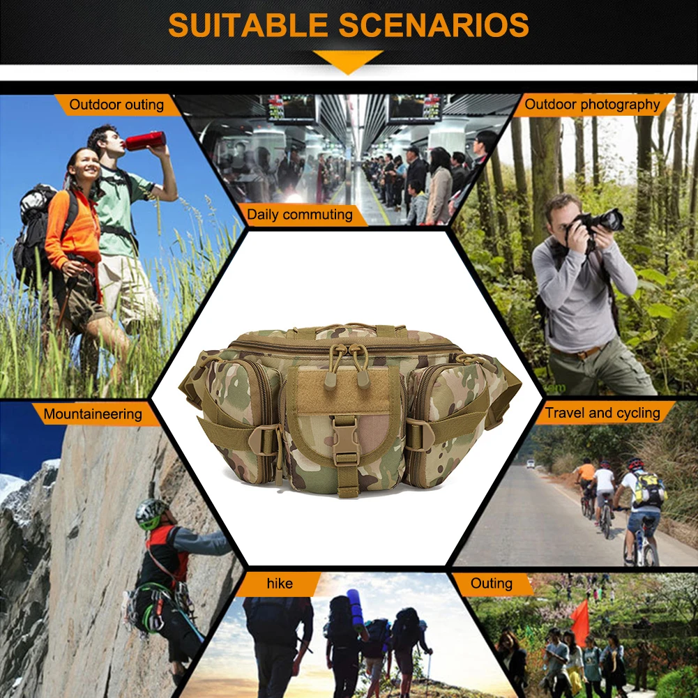 Riñonera de alta calidad para deportes al aire libre, riñonera multiusos para acampar, senderismo, viajar, correr, pescar