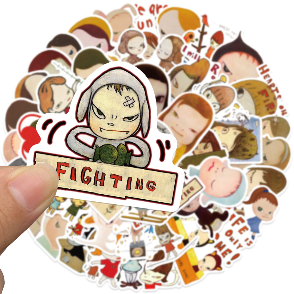 50 pçs japão nara yoshitomo adesivos bonito decalque portátil motocicleta bagagem snowboard geladeira telefone carro adesivo à prova dwaterproof água