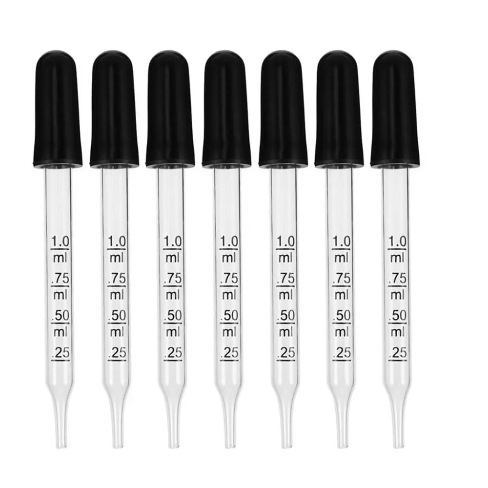 7 Chiếc Kính Quy Mô Nhỏ Giọt Đầu Cao Su Quy Mô Pipet Nhỏ Giọt Tinh Dầu Bình Ống Hút Đa Năng Giọt Nhỏ Cho Trường Học nhà