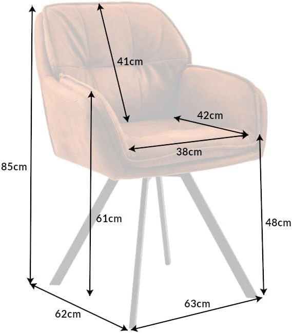 Drehbarer Retro Design Chair MR. Liege Hellbraun mit Armlehne Esszimmerstuhl Drehbar