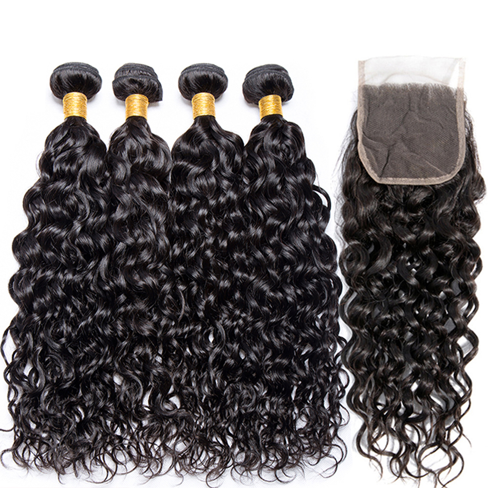 Tissage peruano onda de água pacotes com fecho encaracolado 3 pacotes com fecho longo molhado e ondulado pacotes de cabelo humano com fecho