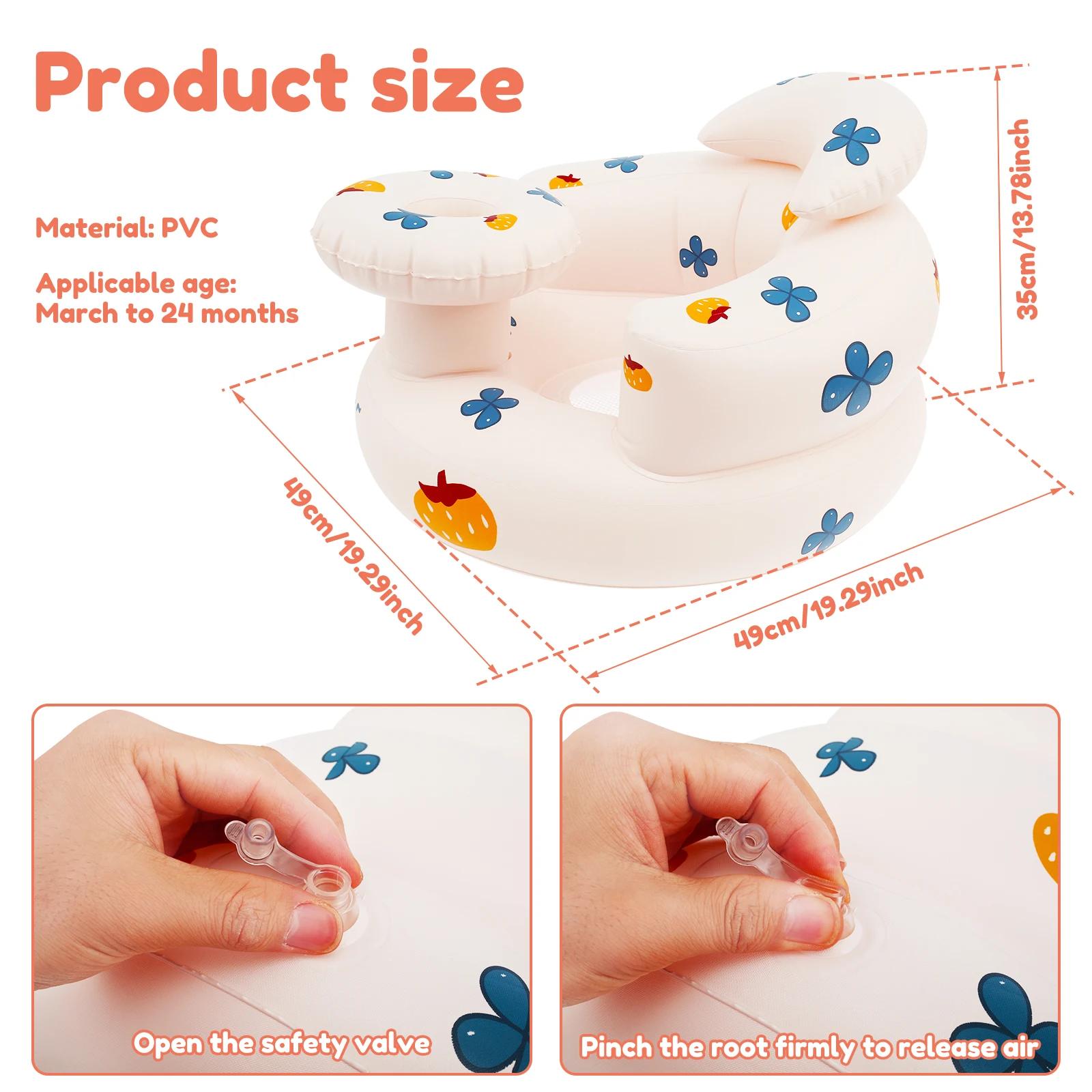 Silla inflable para bebé, sofá portátil para bebé, silla inflable transpirable para bebé, asiento multifuncional de PVC, taburete de baño para práctica