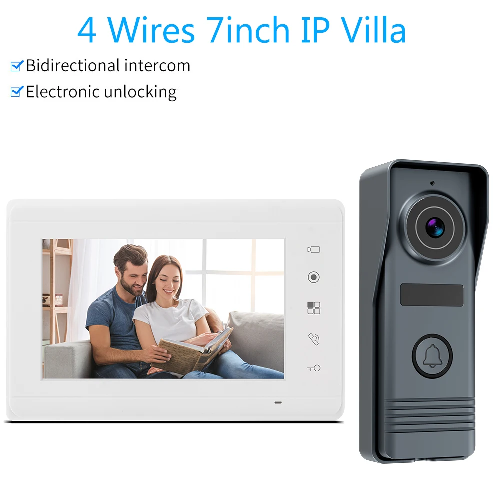 7 zoll Farbe Wired Video Intercom System Visuelle Türsprechanlage Kamera Video Türklingel Tür Telefon Kits für Home IP Villa Wohnung m73T
