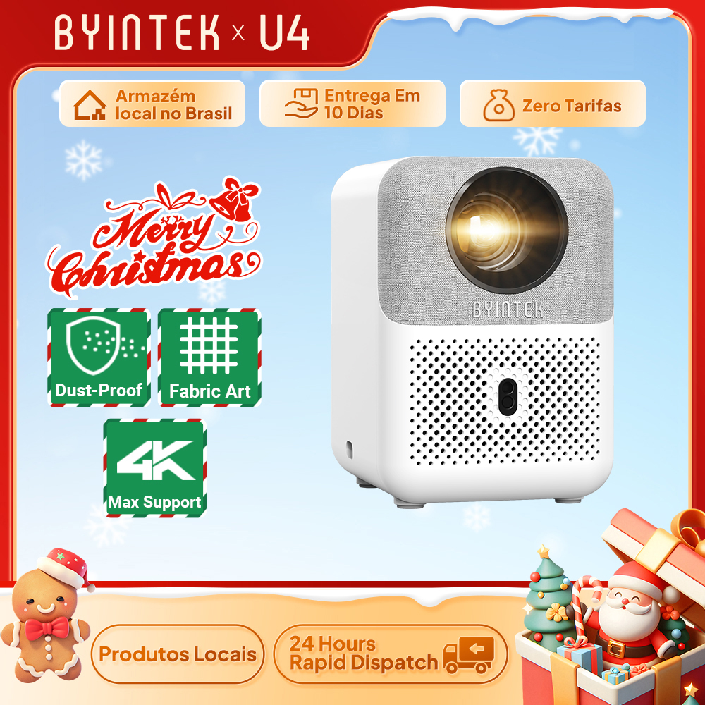 Проектор BYINTEK LOVE U4 4K Smart 1080P Мини-видео для домашнего кинотеатра Android WIFI для кинотеатра со смартфоном