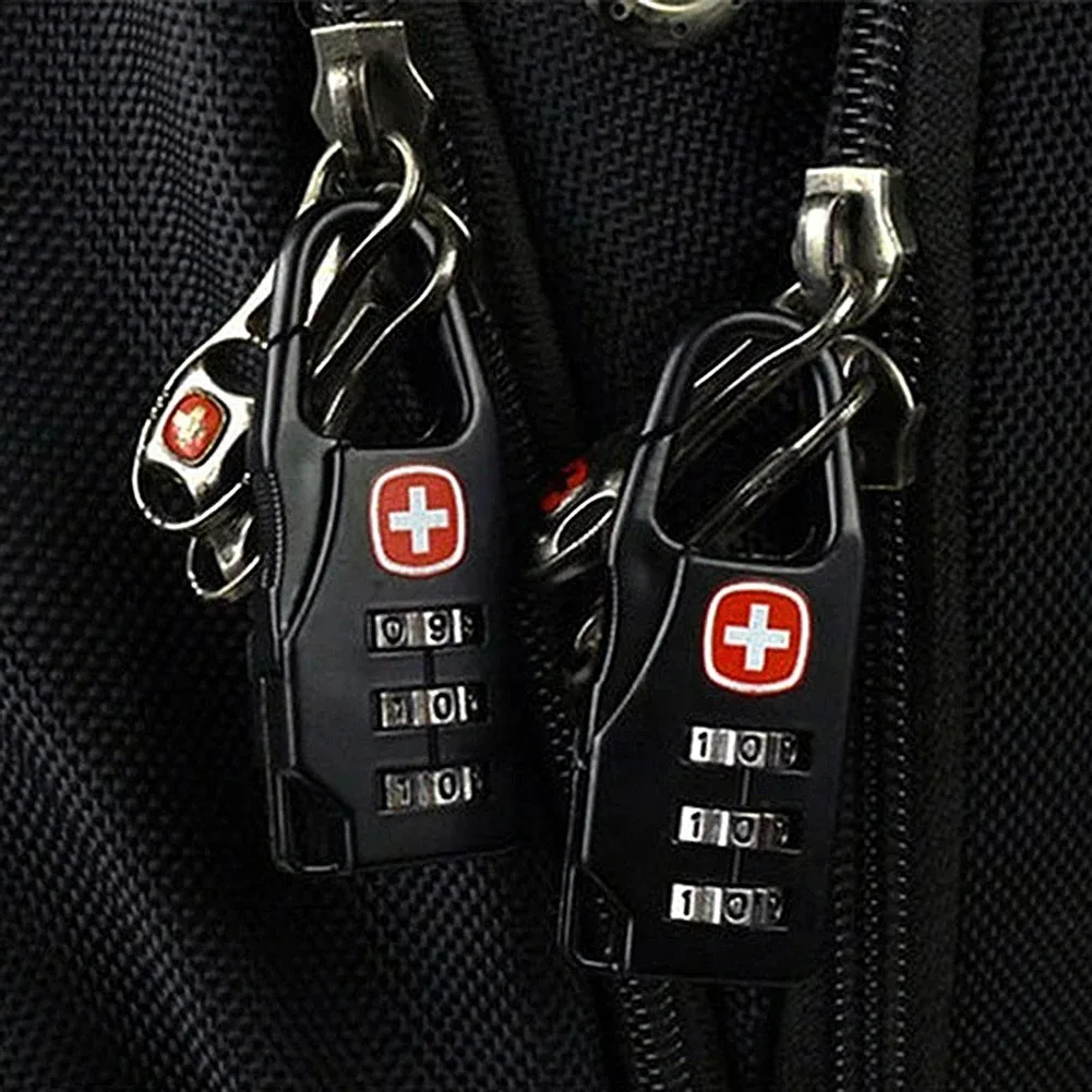 Candado con cerradura de aleación portátil para equipaje de viaje al aire libre, mochila con cremallera, bolso, combinación antirrobo segura, cerradura de número de código, 1-5 uds.