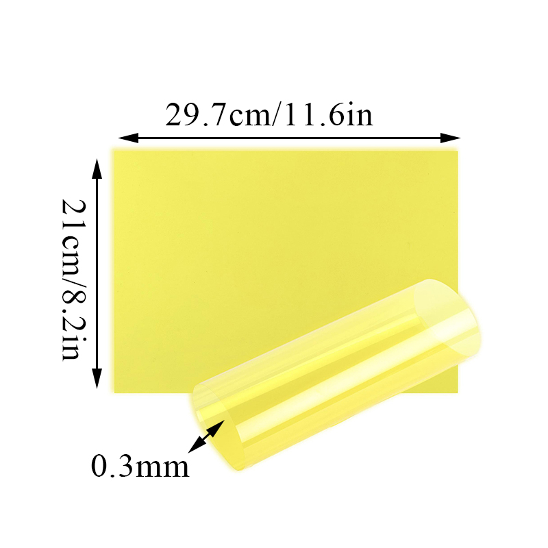 Folha de plástico pvc flexível a4, fina 0.3mm com filme, modelo de construção transparente de 10 cores, material fosco artesanal diy