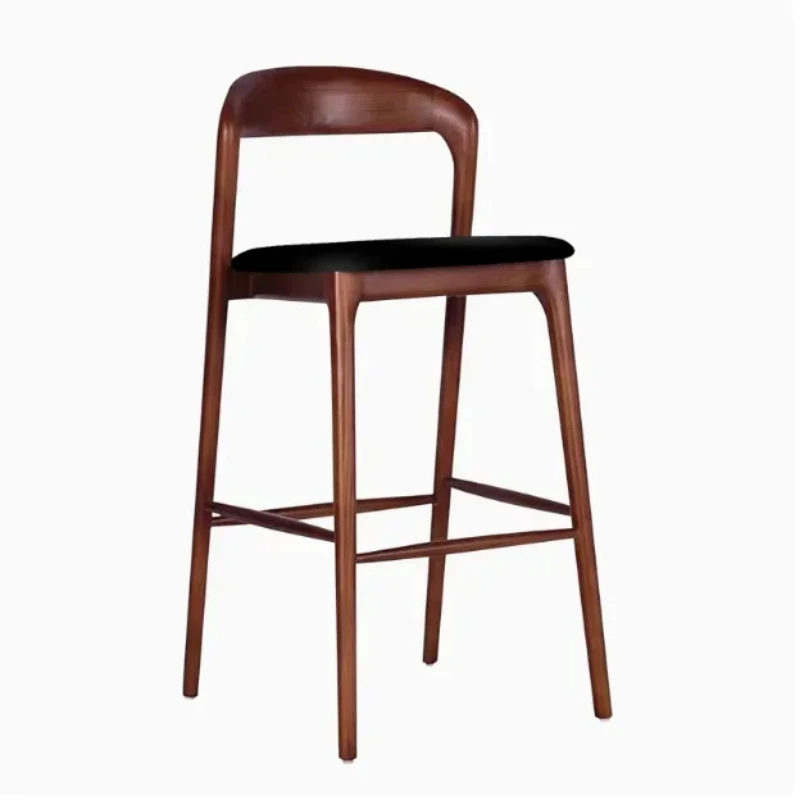 Vintage Wooden Designer Bar Chairs Modern Accent High Counter Bar Chairs Dining Restaurant Kitchen Taburete Alto Home Furniture