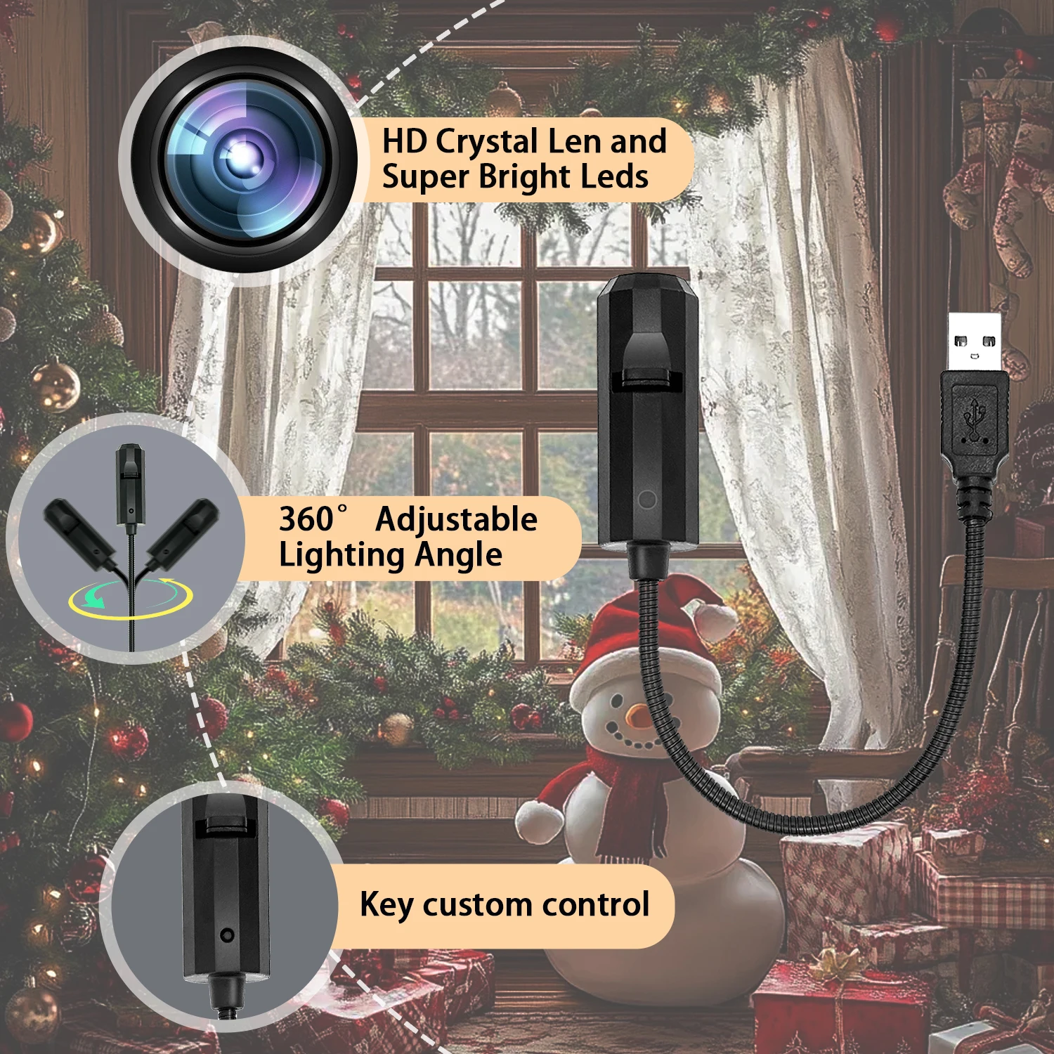Creative Christmas tree projection light, three light and shadow switches, 360° rotation, Christmas atmosphere light
