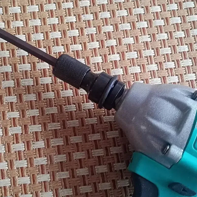 Cabezal de conversión de llave eléctrica telescópica, convertidor de trinquete de vástago hexagonal cuadrado de 1/2 pulgada a 1/4 pulgadas, adaptador de manguito de llave de impacto