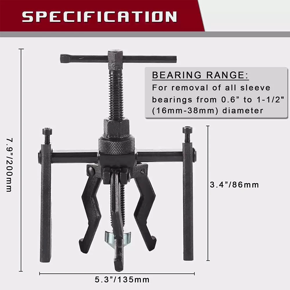 รถภายในแบริ่ง PULLER เกียร์ 3-Jaw EXTRACTOR ซ่อมรถยนต์ชุดเครื่องมือประหยัดแรงงานรถแยกแบริ่งกําจัด
