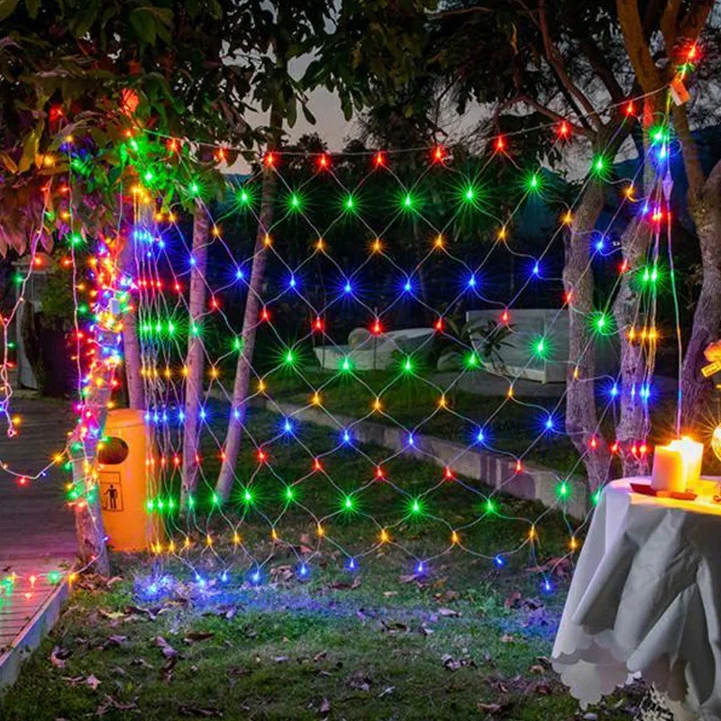 4 m x 6 m 2 m x 3 m 2 m X 2 m คริสต์มาส Garlands LED String คริสต์มาสไฟสุทธิ Fairy Xmas Party งานแต่งงานตกแต่งผ้าม่านแสง