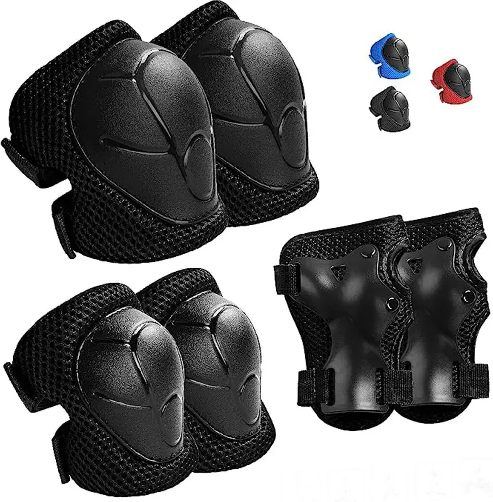 Crianças equipamentos de proteção joelheiras e cotoveleiras 3 em 1 com protetor de pulso para patinskate ciclismo patinação bicicleta scooter