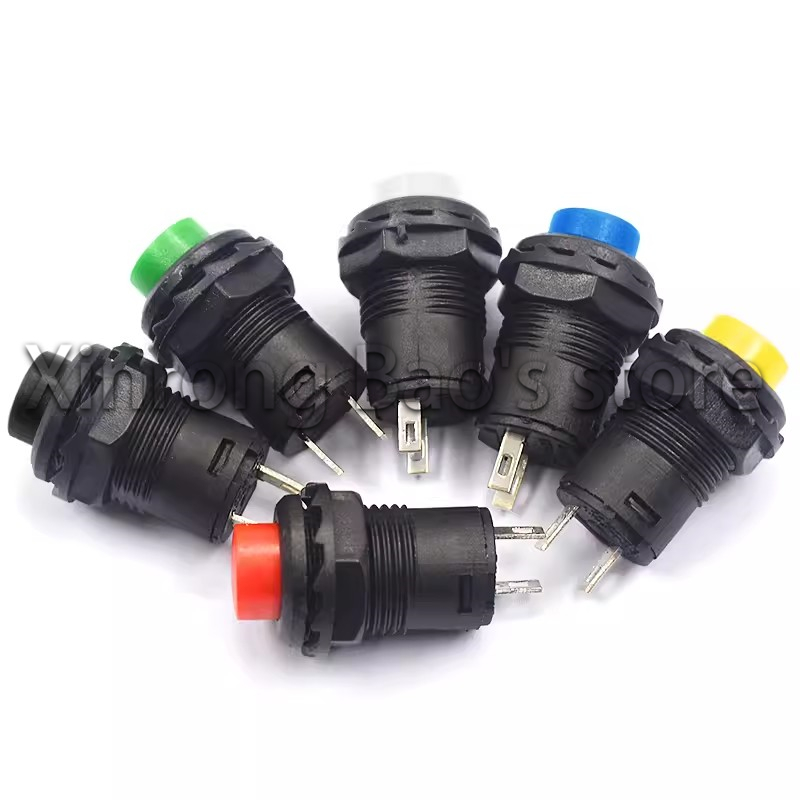 6pcs Self-Lock /Momentary Pushbutton Switches DS228 DS428 12mm OFF- ON Push Button Switch 3A /125VAC 1.5A/250VAC DS-228 DS-428