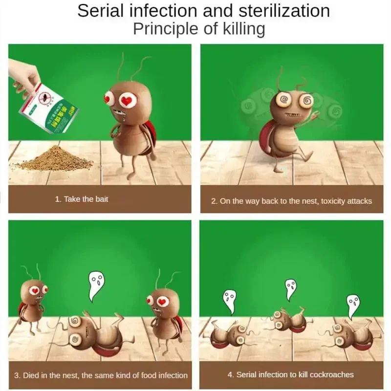 Poudre répulsive efficace pour cafards, appât Anti-fourmis, piège à poudre pour ménage et hôtel, Insecticide forte