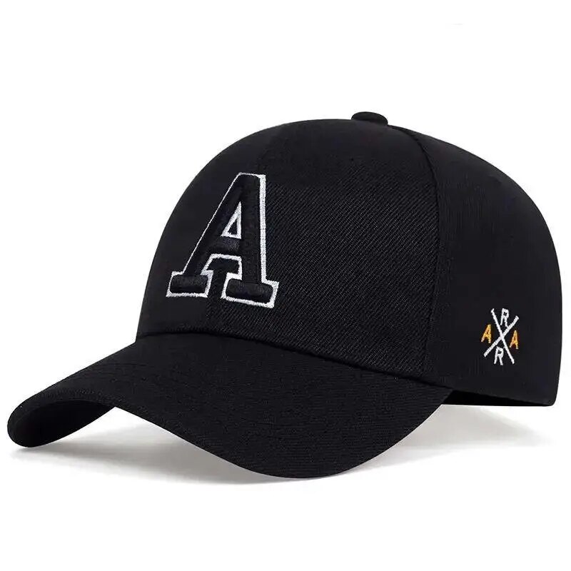 Casquettes de baseball unisexes avec lettre A brodée, chapeau décontracté réglable, chapeau de protection solaire, printemps et automne, extérieur