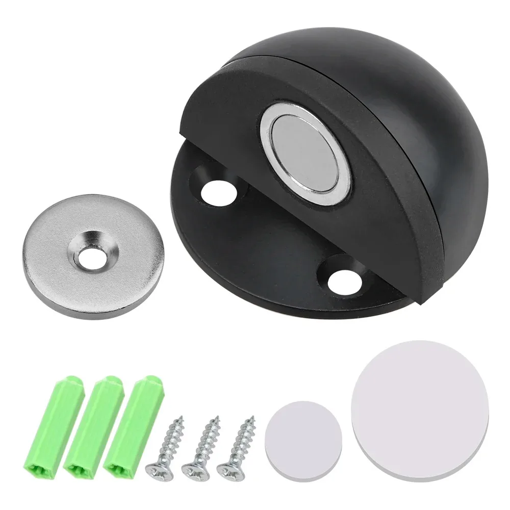 KK&FING Magnetischer Türstopper aus Edelstahl, stanzfreier Tür-Touch-Magnetsauggummi, halbkreisförmiger Antikollisions-Türstopper
