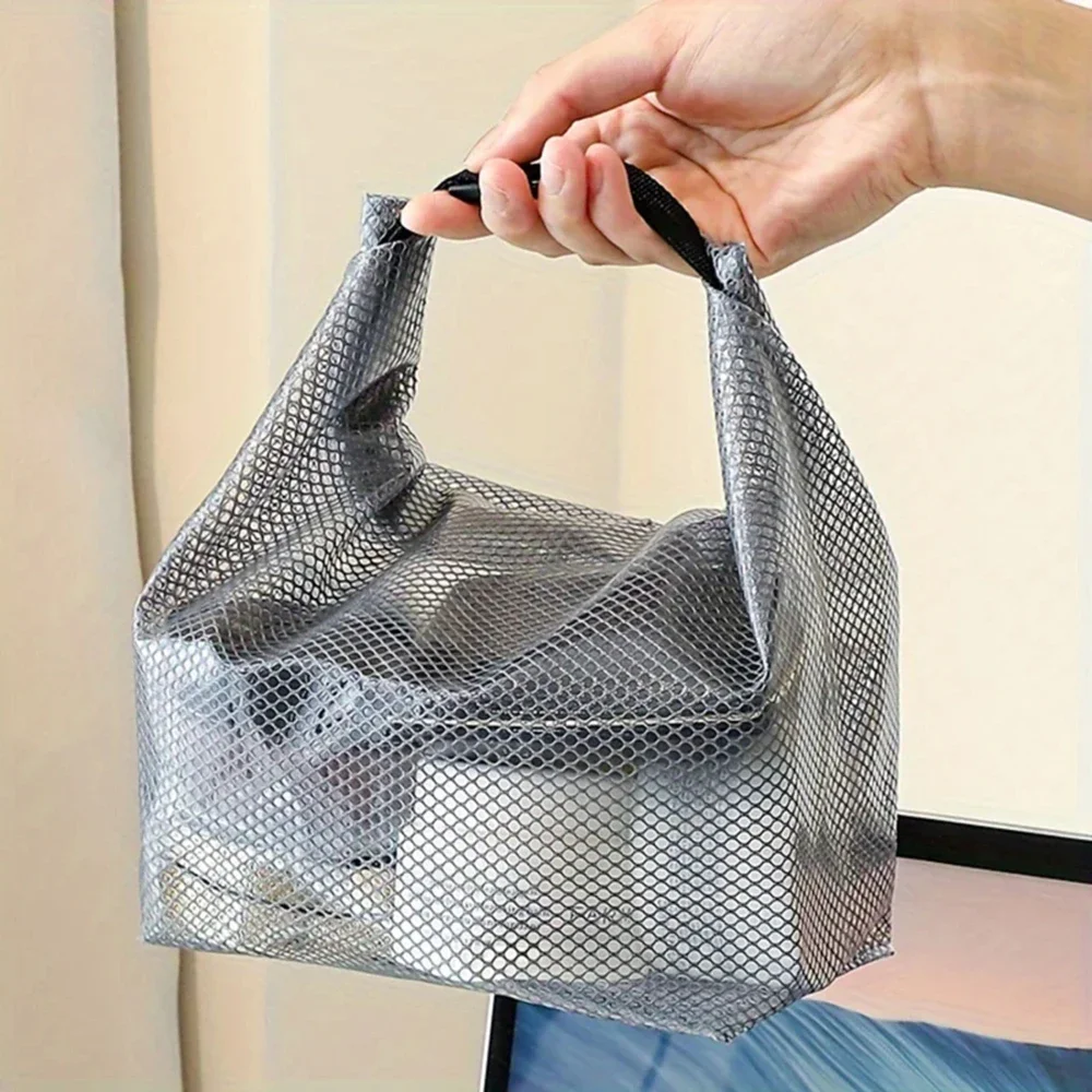 Bolsa de almacenamiento de malla, ropa deportiva, baño de natación, cordón de gran capacidad, bolsa de artículos de tocador al aire libre para hombres y mujeres