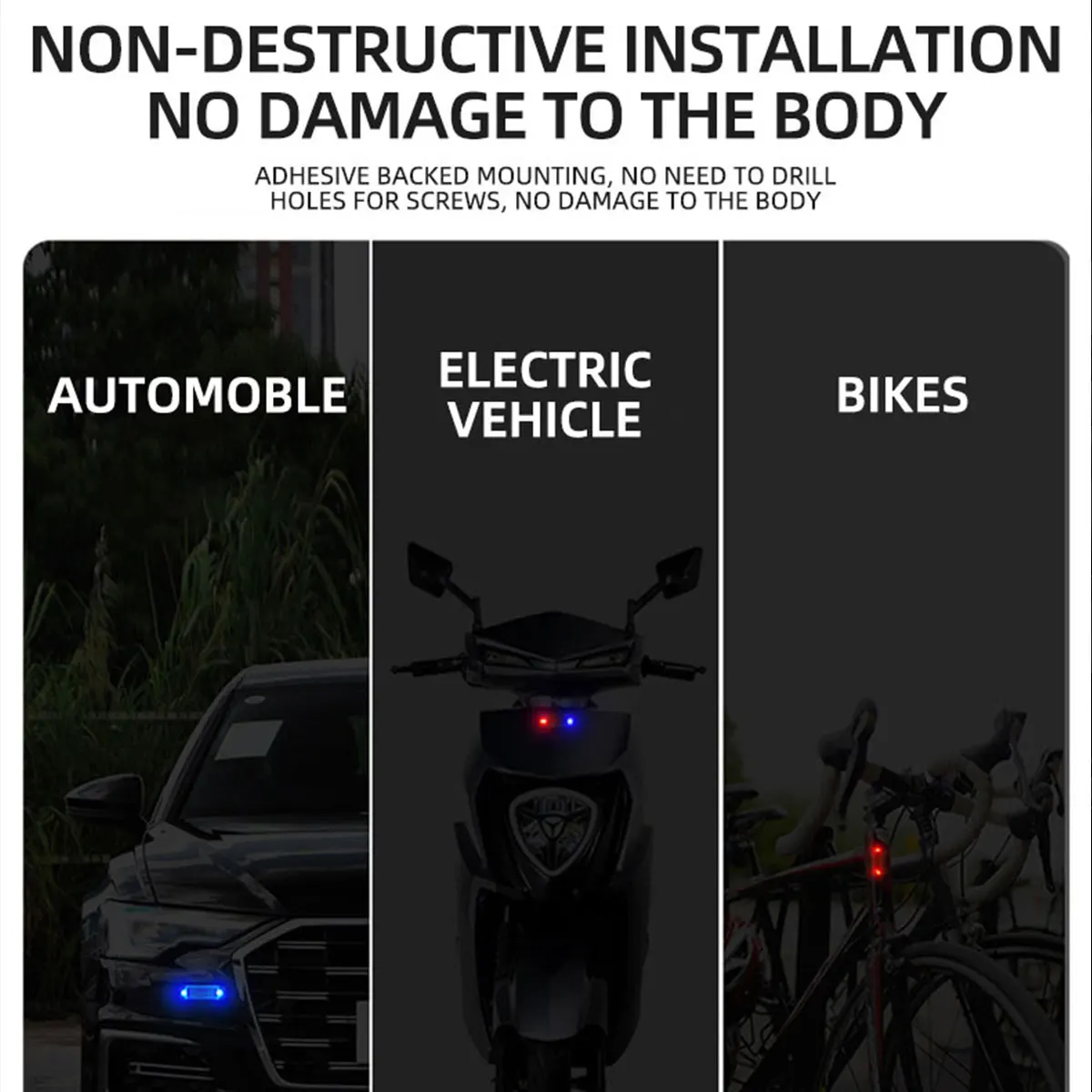 Feux d'avertissement stroboscopiques Led, feu de signalisation pour calandre de voiture, énergie solaire, balise d'avertissement de toit, indicateur lumineux Anti-collision, feux arrière LED