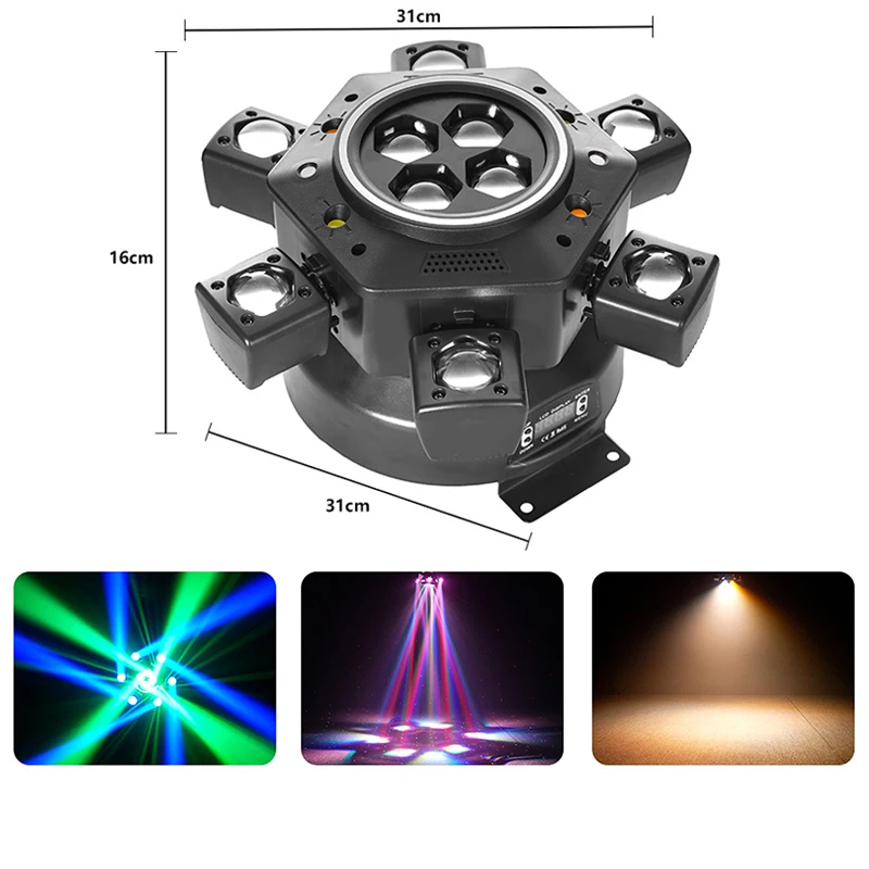 Faisceau lumineux à tête mobile 10x10w, 6 têtes, effet stroboscopique Laser, lumière de scène DMX, faisceau lumineux LED polychrome rotatif, barres de fête Disco DJ