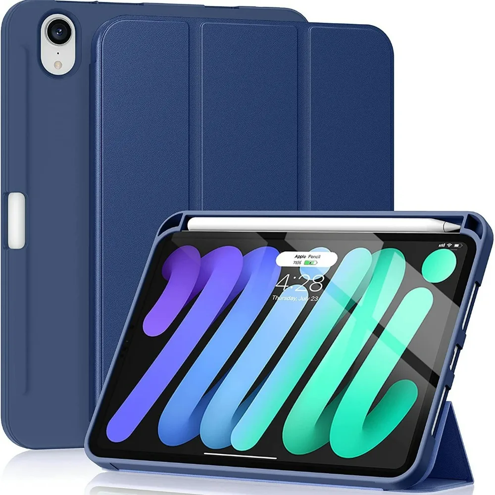 Смарт-чехол для iPad Mini 7 2024 A17 pro 8,3 дюйма Mini 6 2021 8,3 A2567 Чехол-держатель для карандашей 6-го поколения iPad Mini 7-го 6-го поколения