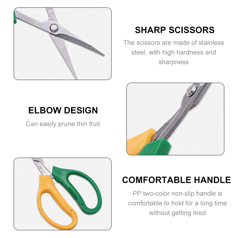 Multifunctional Alice Garden Scissors Sturdy Garden Fruit and Grape Pruning Shears with Soft Handles and Curved Blades