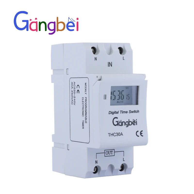 Hàng Tuần 7 Ngày Có Thể Lập Trình Thời Gian Kỹ Thuật Số Công Tắc Rơ Le Điều Khiển Hẹn Giờ AC 220V 230V 110V 24V 12V 16A 30A Din Ray Lắp