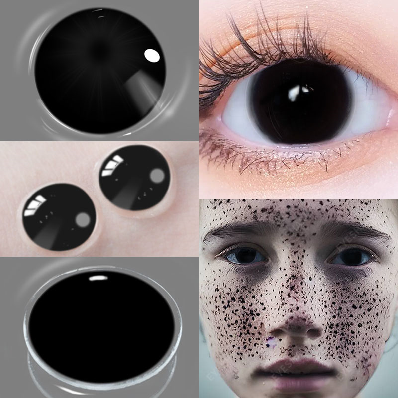 EYESHARE, 1 par de lentes de contacto coloridas para Halloween, lentes multicolores para ojos, lentes de ojos de Cosplay de Anime, lentes blancas, negras y rojas