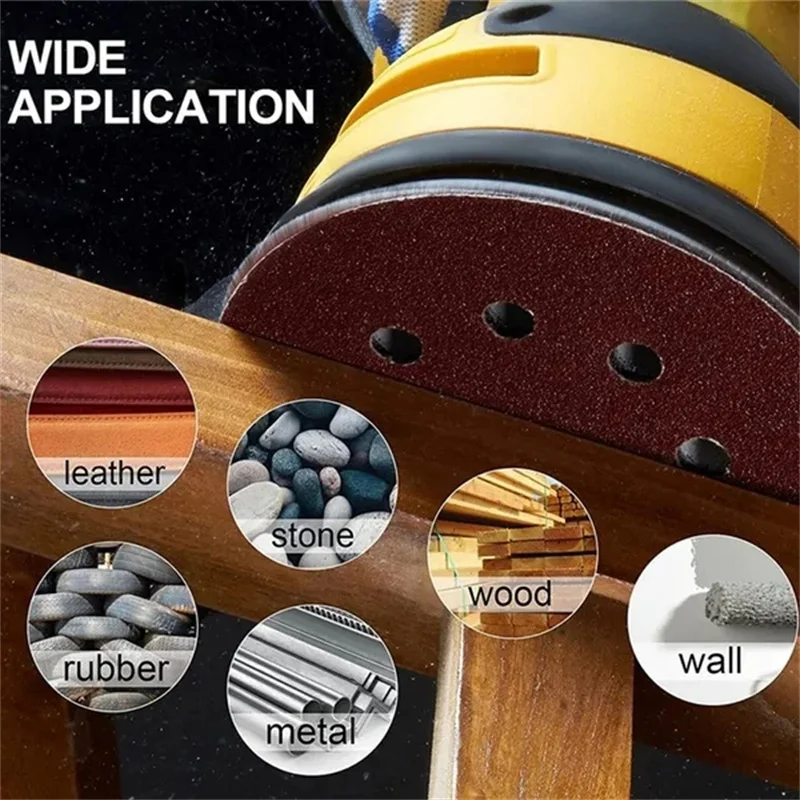 10-50Pcs 8Hole 125mm Sandpaper Woodworking Metal wood jade Grinding Disc Abrasive Polishing Tool 40-3000 Grit Sanding Discs