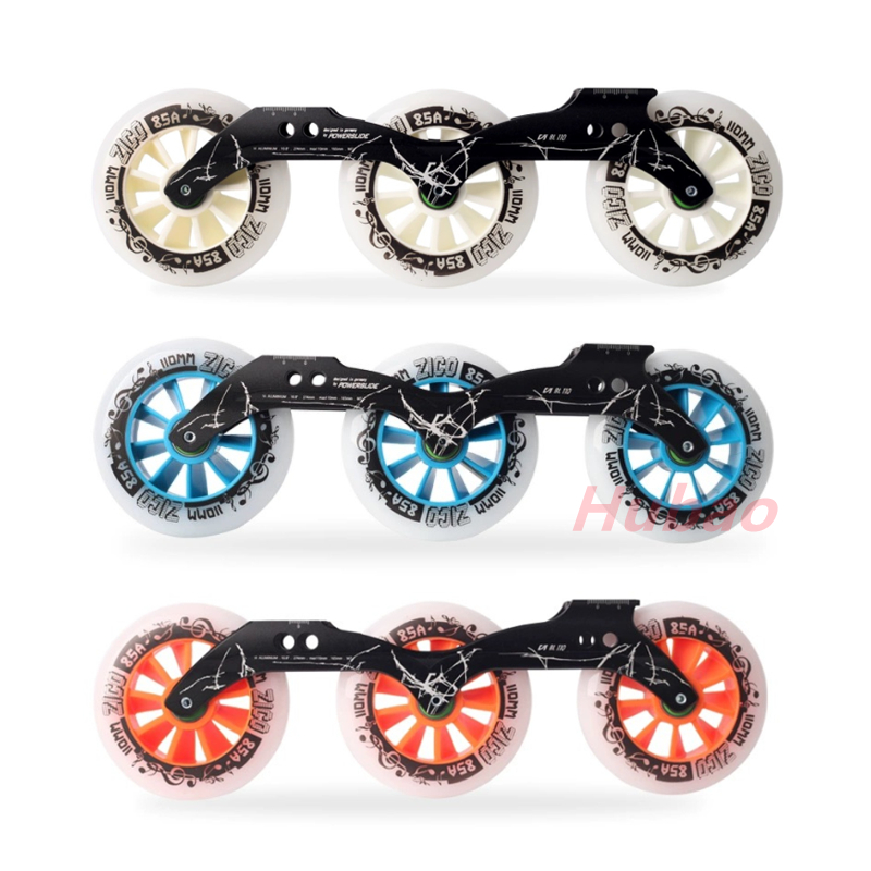 プロのインラインスケートホイール,スピードスケート,ロードローラー,PUホイール,83a,85a,90mm, 100mm, 110mm, 125mm, 6個,8個