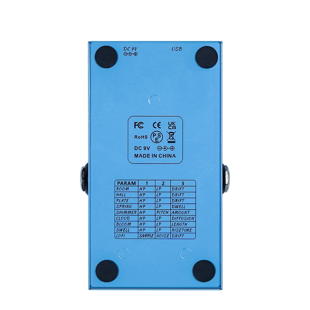 M-VAVA Mini-Universe Pedale riverbero digitale Pedale riverbero analogico per chitarra 9 toni riverbero Pedale puro per musica basso elettrico