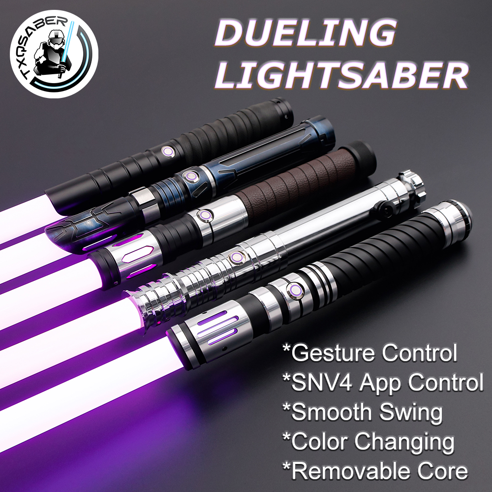TXQSABER sabre Laser Neo Pixel lourd duel rvb couleur changeante poignée en métal lisse balançoire Blaster Cosplay Jedi Laser épée jouets enfant