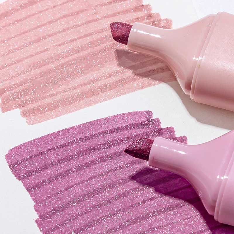 Marcadores com glitter, largura de linha flexível e tinta à base de água à prova de manchas para tomar notas espumantes, planejador, diário da bíblia