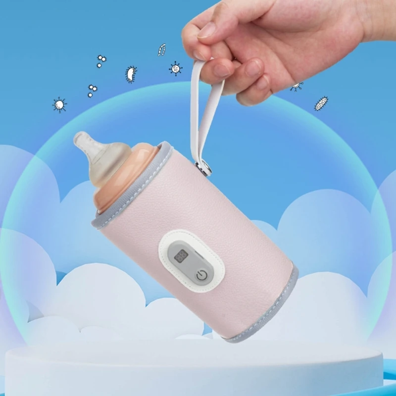 デジタルディスプレイ付き哺乳瓶スリーブポータブルミルクボトルウォーマーバッグ A2UB