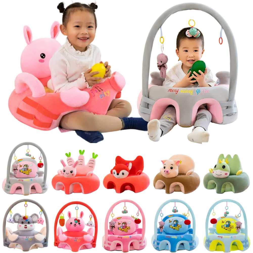 Sofá do bebê assento do bebê sofá quadro cadeira de alimentação de algodão assentos do bebê ninho puff lavável sem enchimento dos desenhos animados berço sofá cadeira