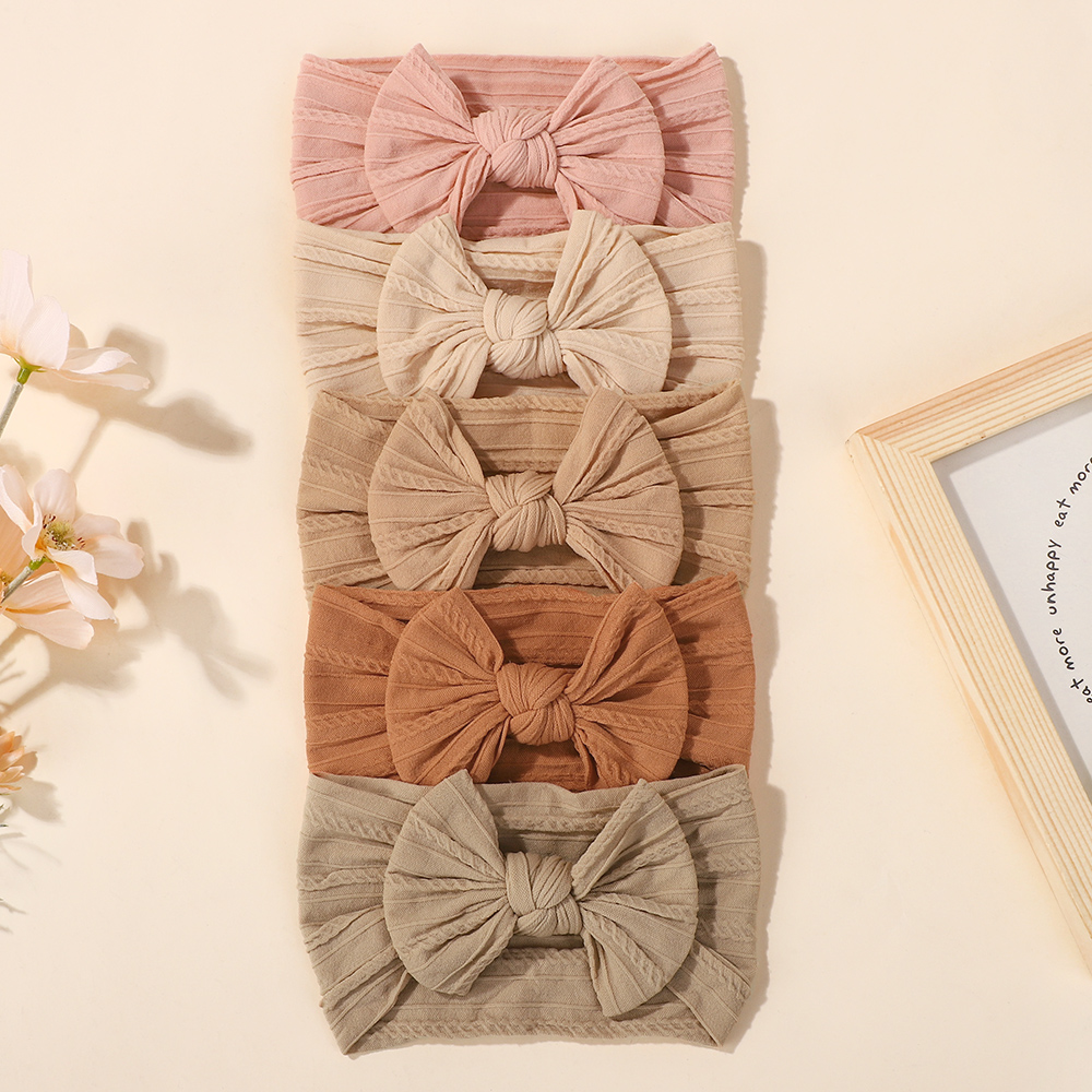 5 stks/set Baby Leuke Hoofdband Zachte Elastische Strik Pasgeboren Peuter Prinses Meisjes Haarband Strikken Accessoires Voor 0-2Years
