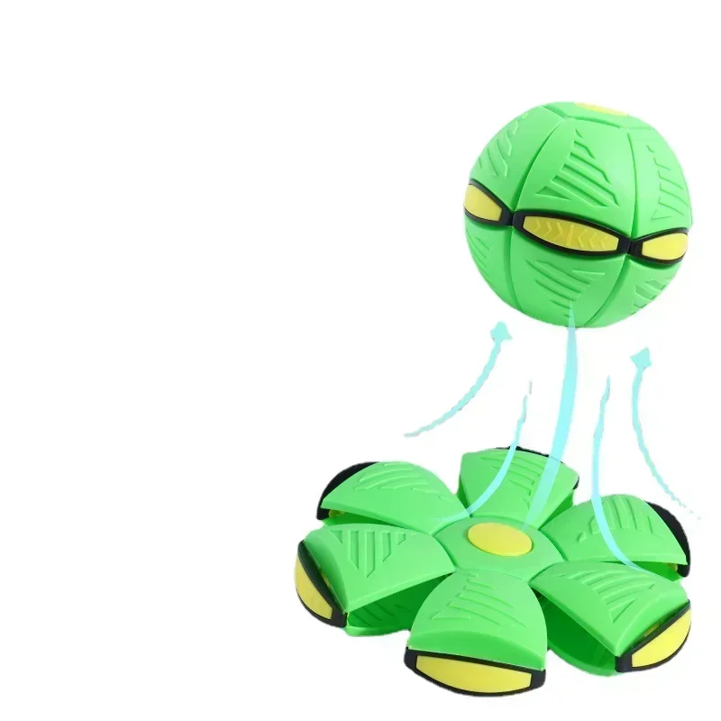 ของเล่นสุนัขของเล่นสนุกกลางแจ้งเด็กหญิง Flying Saucer Ball Magic Deformation UFO ไม่มีไฟ LED ของเล่น Decompression ของขวัญ