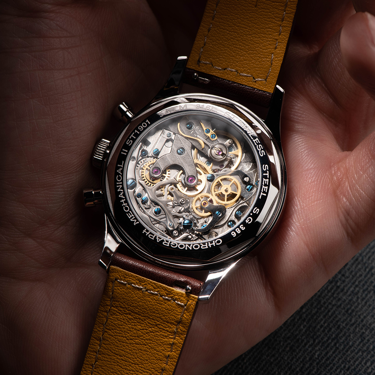 Sugess 1963 reloj piloto para hombre cronógrafo relojes de pulsera mecánicos Original ST1901 movimiento de cuello de cisne cristal de zafiro Racing 2022